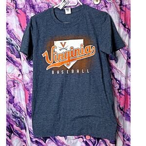 University Virginia Cavaliers Baseball T Shirt Small Gray Ring Spun UVA Wahoos